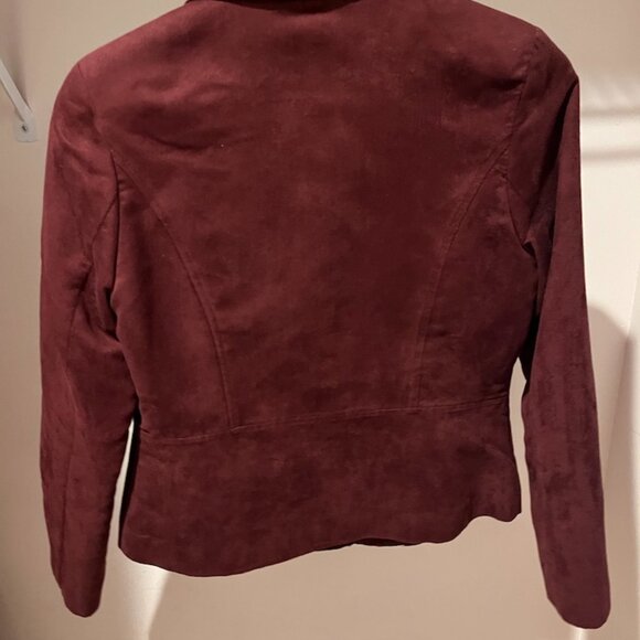 Lightweight Faux Suede Jacket - Wine Colour - Picture 2 of 2